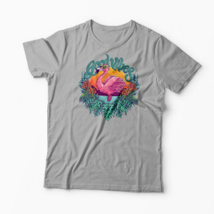 Tricou Tropical Flamingo - Bărbați-Gri