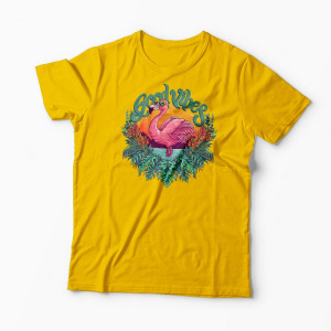 Tricou Tropical Flamingo - Bărbați-Galben