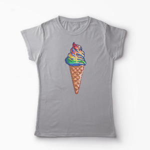 Tricou Unicorn - Crema de Unicorn - Femei-Gri