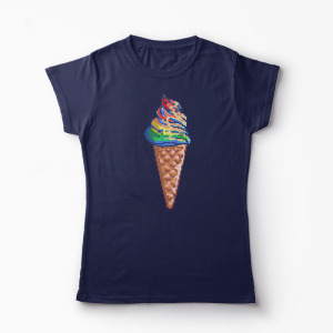 Tricou Unicorn - Crema de Unicorn - Femei-Bleumarin