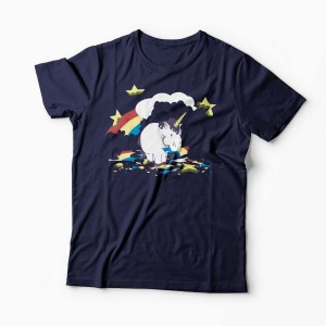 Tricou Unicorn Flămând - Bărbați-Bleumarin