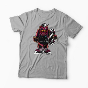 Tricou Urs Skateboard - Bărbați-Gri
