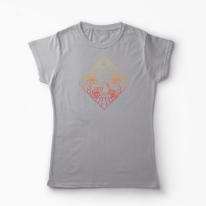 Tricou Vacanță pe Scuter - Femei-Gri
