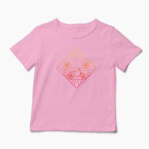 Tricou Vacanță pe Scuter - Copii-Roz