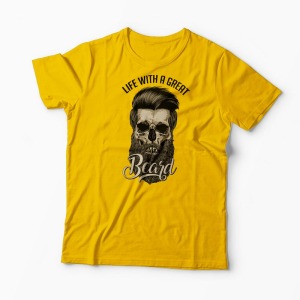 Tricou Viață cu o Barbă Mare - Bărbați-Galben