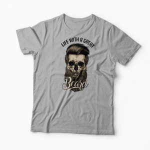 Tricou Viață cu o Barbă Mare - Bărbați-Gri