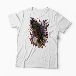 Tricou Vultur Cruce - Bărbați-Alb