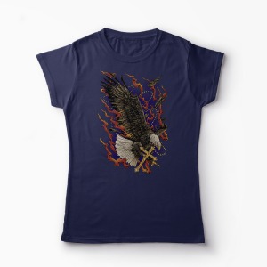 Tricou Vultur Cruce - Femei-Bleumarin