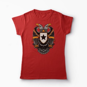 Tricou Vultur Stea - Femei-Roșu