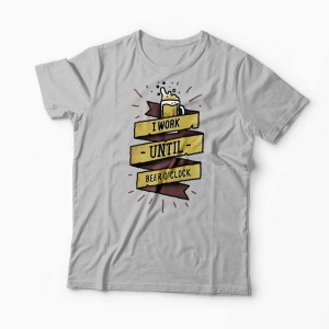 Tricou Work Until Beer O'clock - Bărbați-Gri