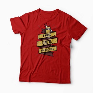 Tricou Work Until Beer O'clock - Bărbați-Roșu