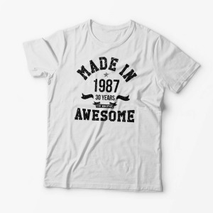 Tricou Zi de Nastere - Made in 19xx - Bărbați-Alb