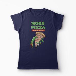Tricou Zombie Pizza - Femei-Bleumarin