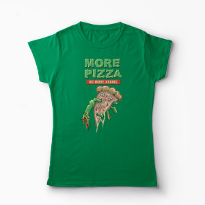 Tricou Zombie Pizza - Femei-Verde