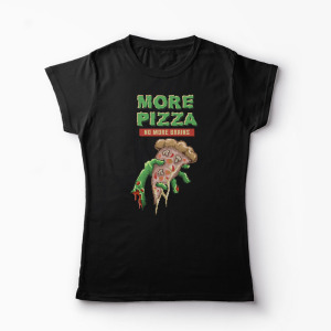 Tricou Zombie Pizza - Femei-Negru