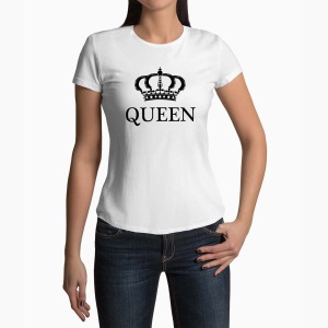 Tricou Femei Personalizat Queen Coroana - Femei-Alb