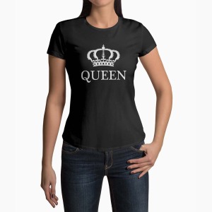 Tricou Femei Personalizat Queen Coroana - Femei-Negru