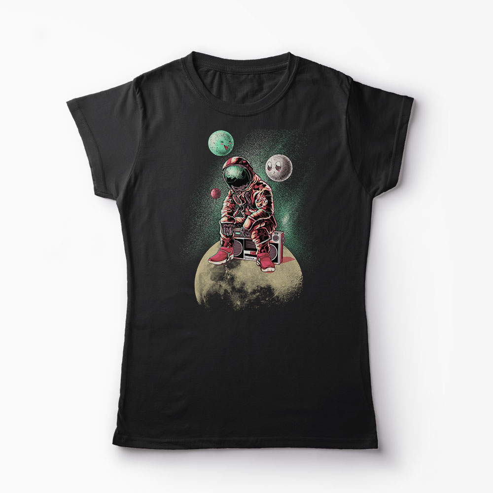 Tricou Astronaut Dj - Femei-Negru