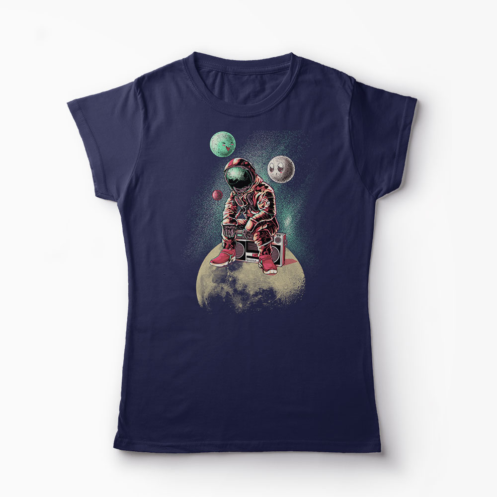 Tricou Astronaut Dj - Femei-Bleumarin
