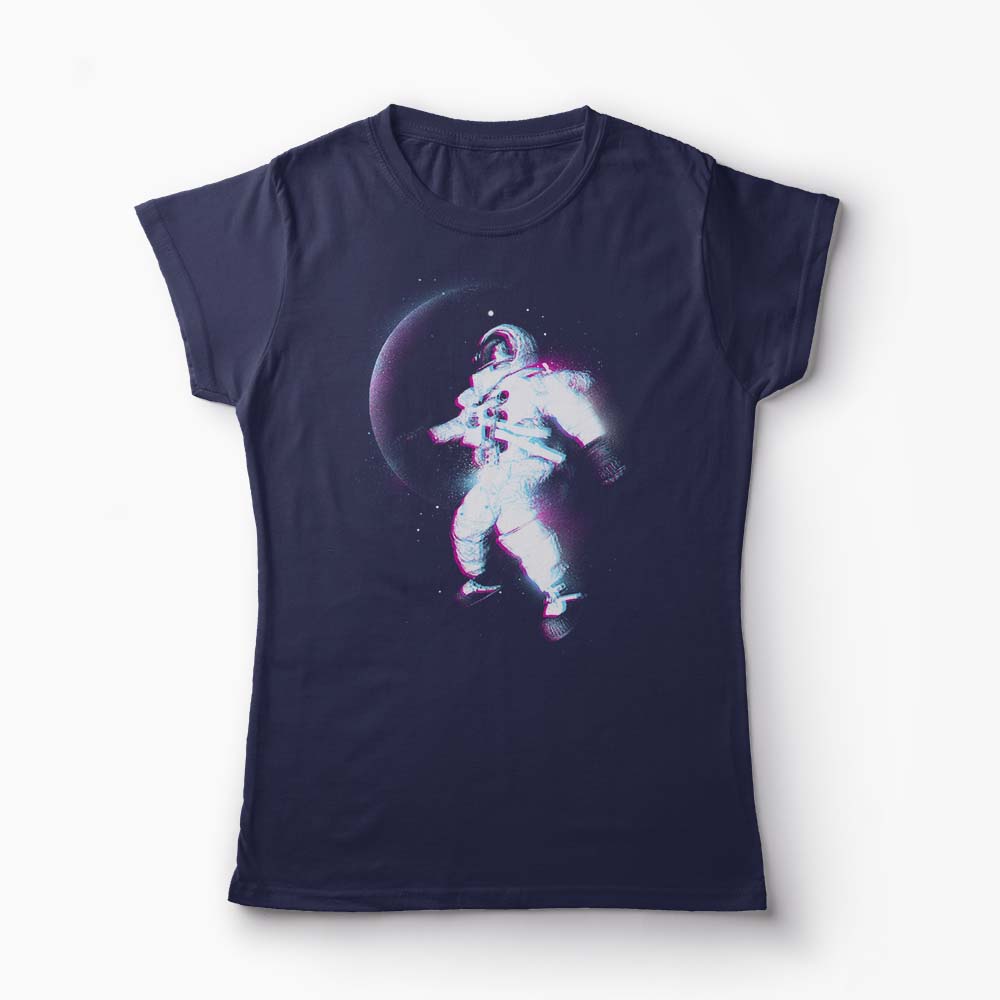 Tricou Astronaut Spatiu - Femei-Bleumarin