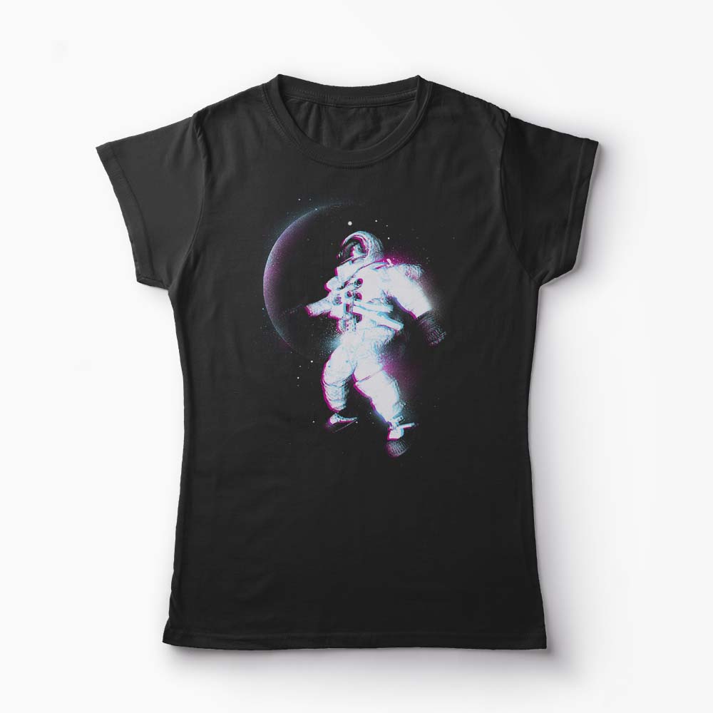 Tricou Astronaut Spatiu - Femei-Negru