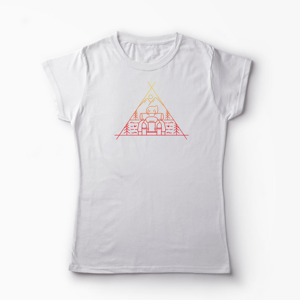 Tricou Aventură în Aer Liber - Femei-Alb