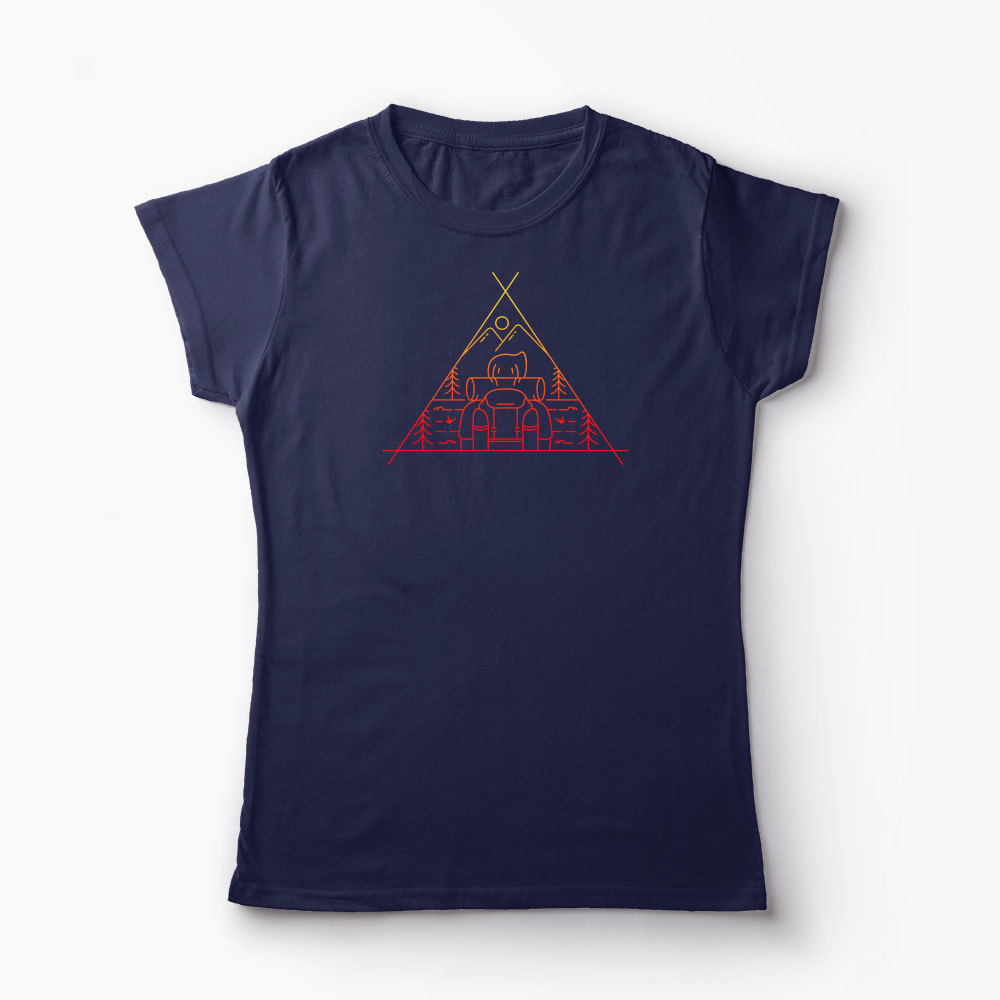 Tricou Aventură în Aer Liber - Femei-Bleumarin