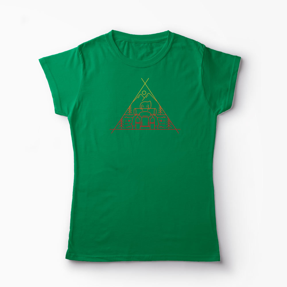 Tricou Aventură în Aer Liber - Femei-Verde