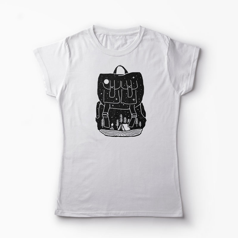Tricou Backpacker - Natura Rucsac - Femei-Alb