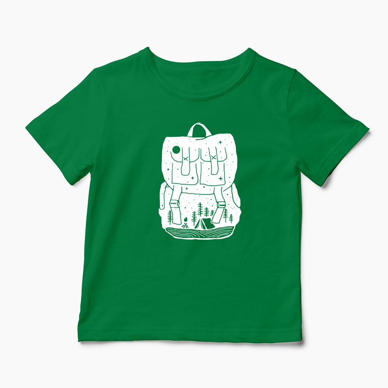 Tricou Backpacker - Natura Rucsac - Copii-Verde