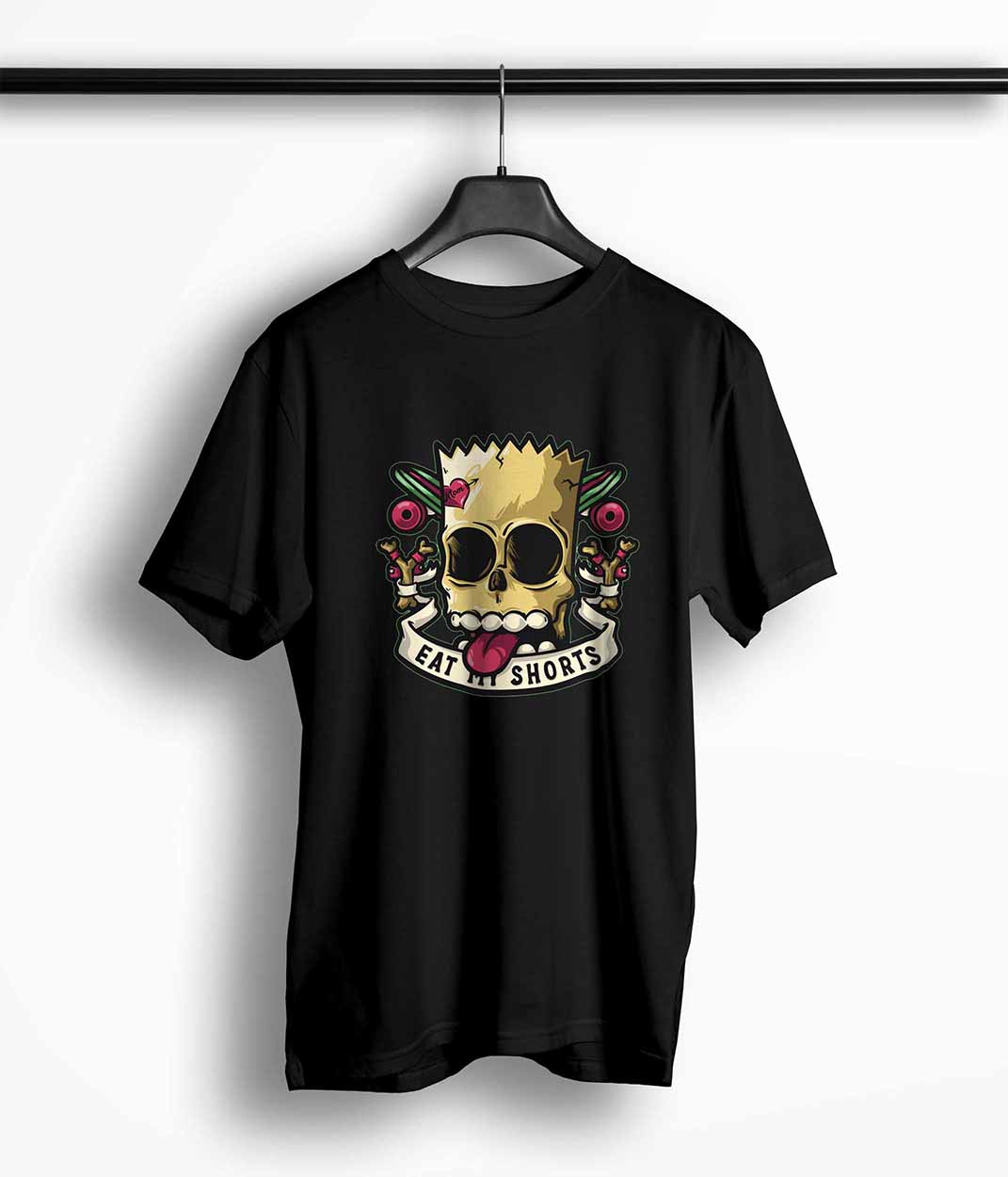 Tricou Barbati Personalizat Bart Eat My Shorts - Bărbați-Negru