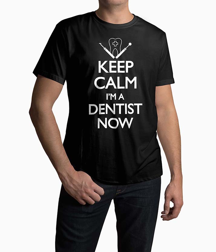 Tricou Barbati Personalizat Keep Calm I'm A Dentist Now - Bărbați-Negru