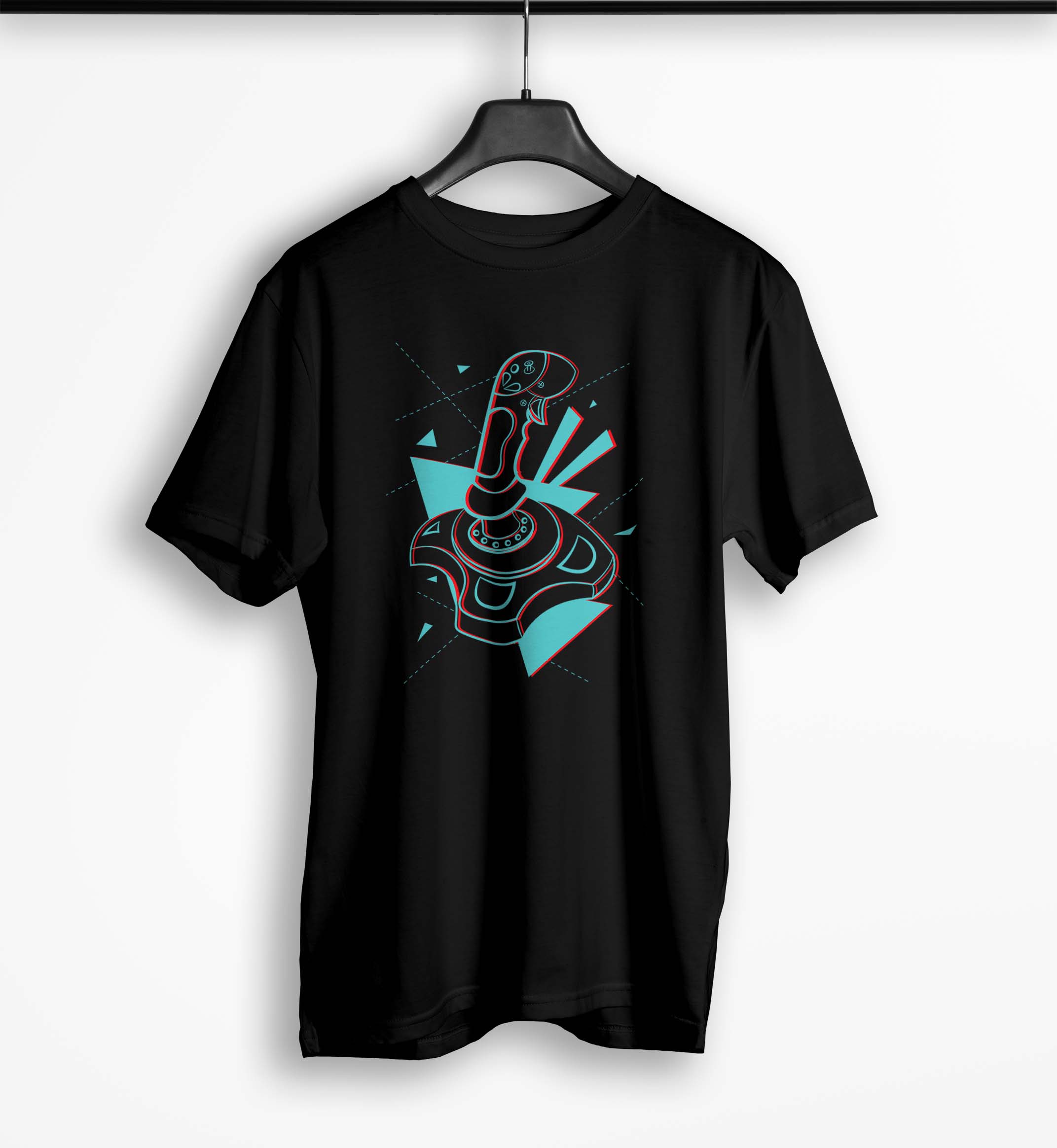 Tricou Barbati Personalizat Flight Simulator Joystick - Bărbați-Negru
