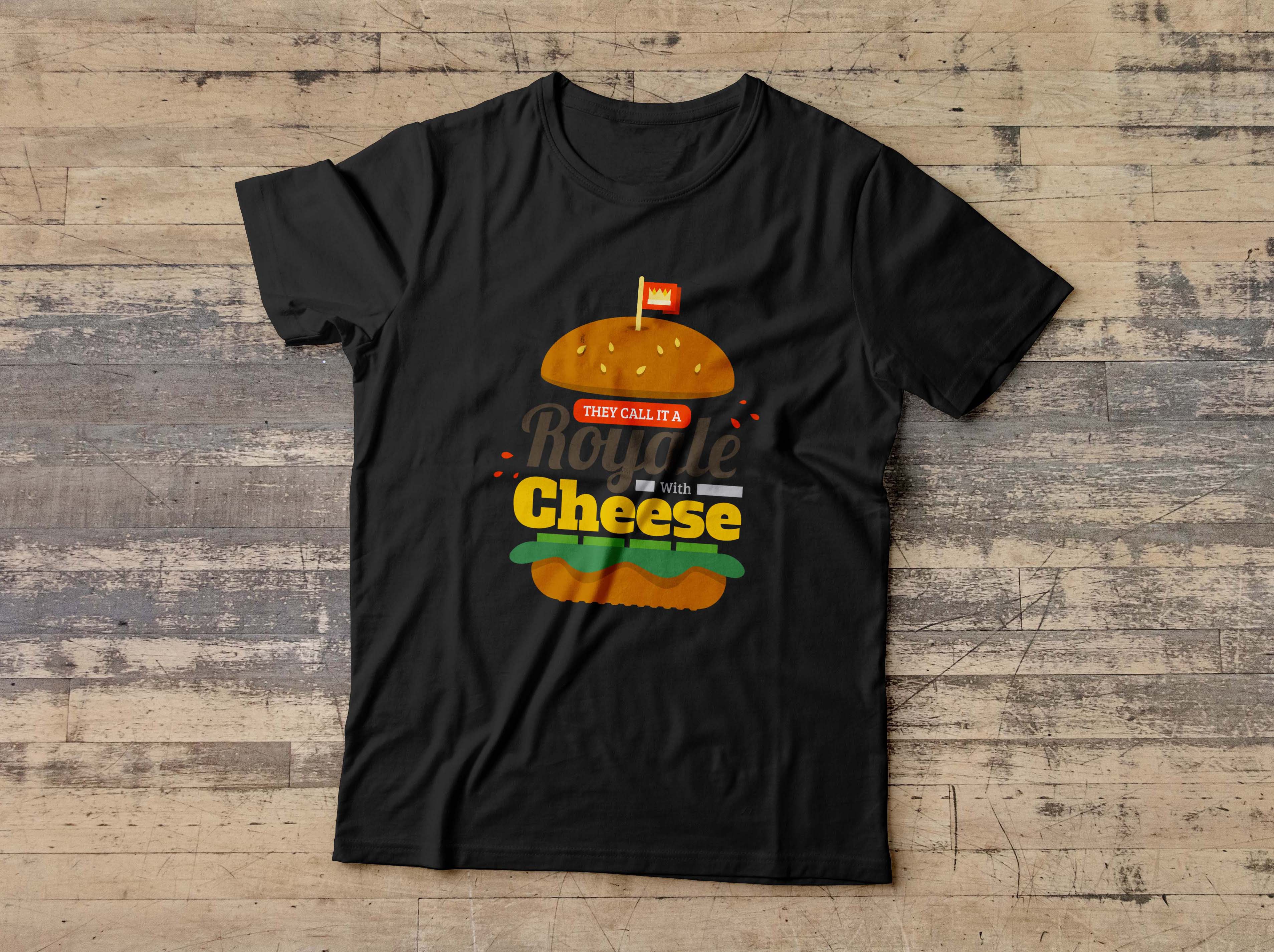 Tricou Barbati Personalizat Pulp Fiction Royale With Cheese - Bărbați-Negru