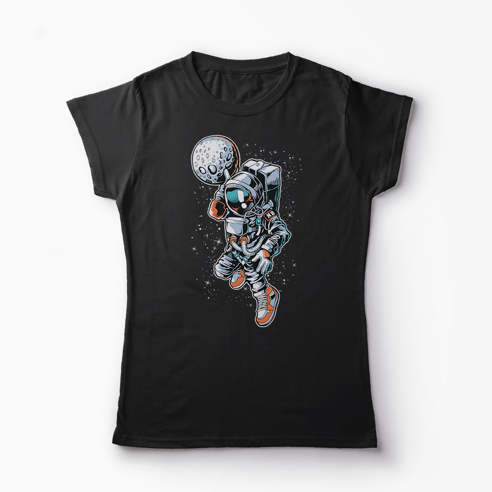Tricou Baschet Astronaut Dunk - Femei-Negru