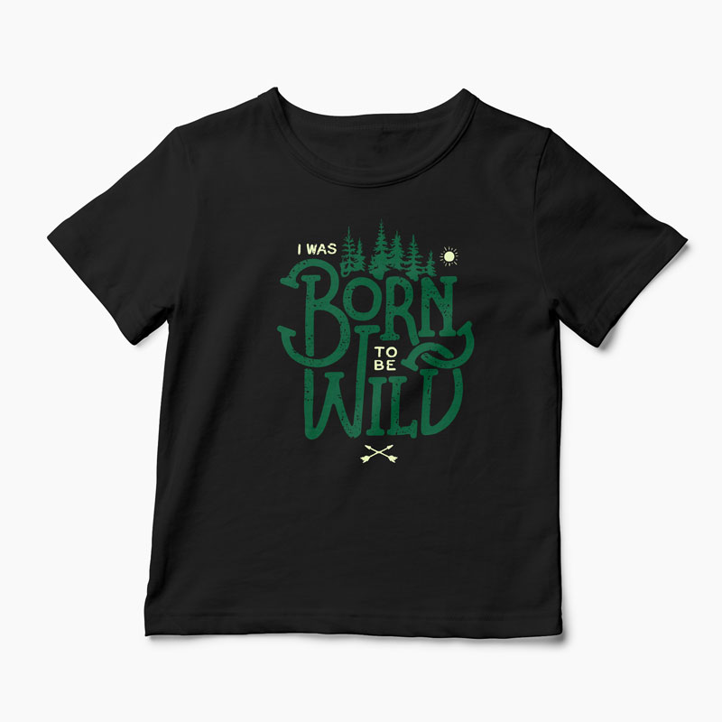 Tricou Born To Be Wild - Copii-Negru