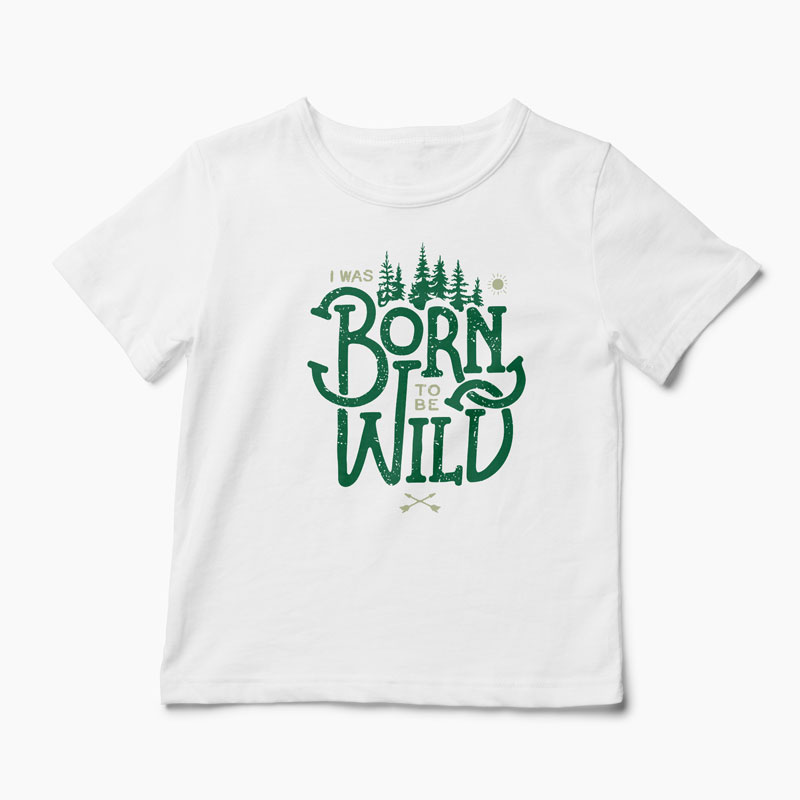 Tricou Born To Be Wild - Copii-Alb