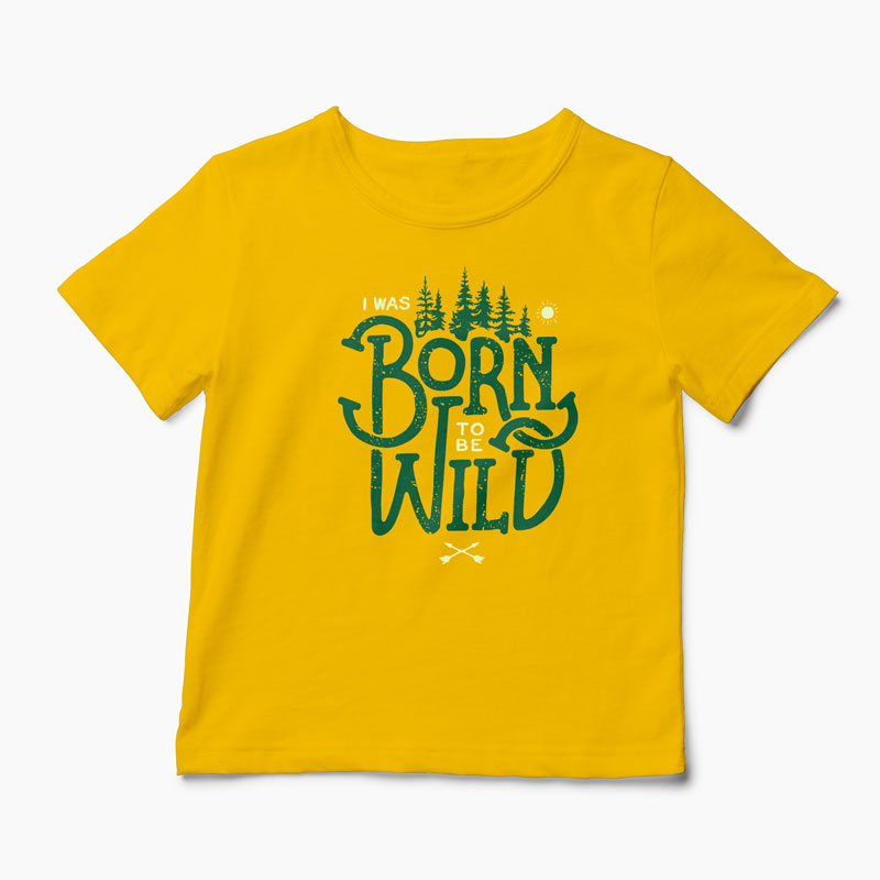 Tricou Born To Be Wild - Copii-Galben