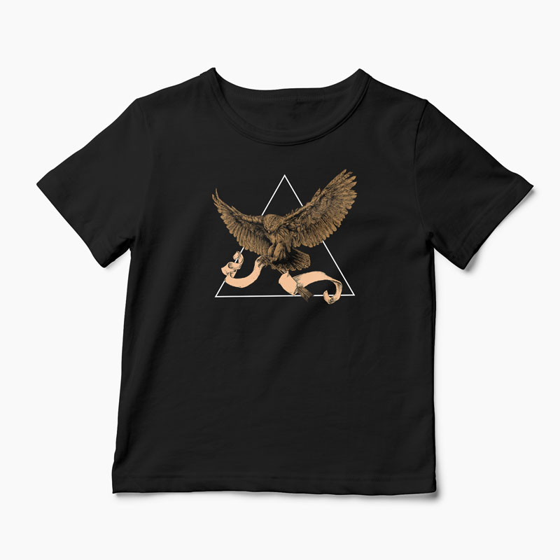 Tricou Bufniță - Copii-Negru