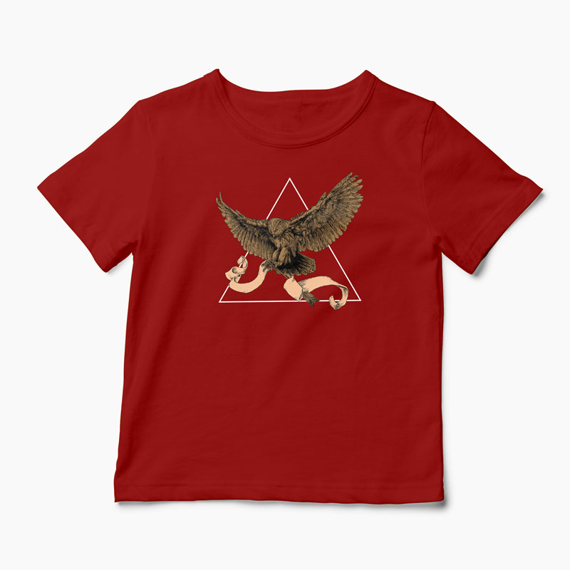 Tricou Bufniță - Copii-Roșu
