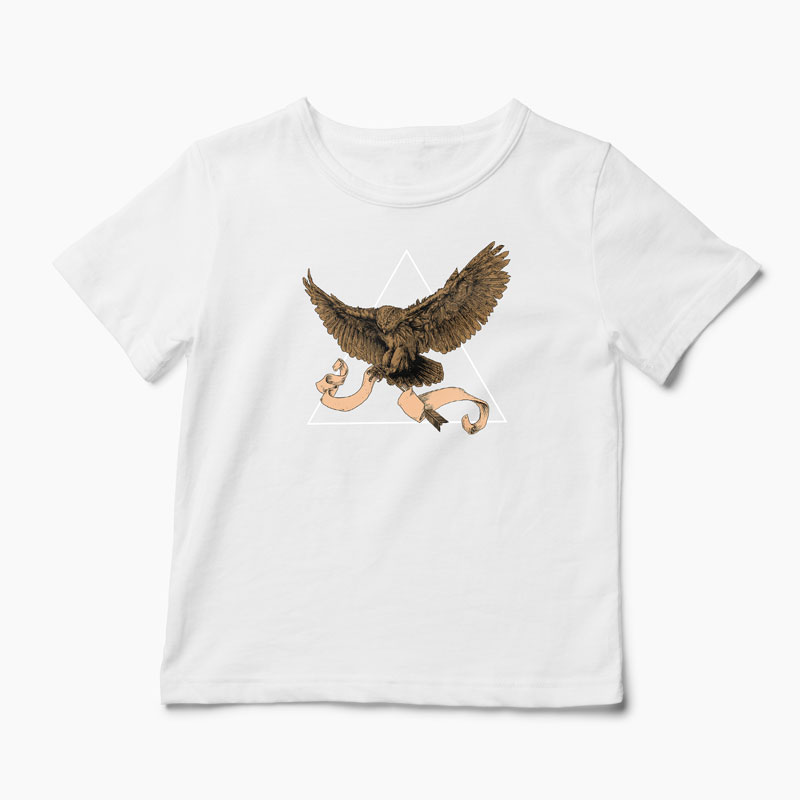 Tricou Bufniță - Copii-Alb