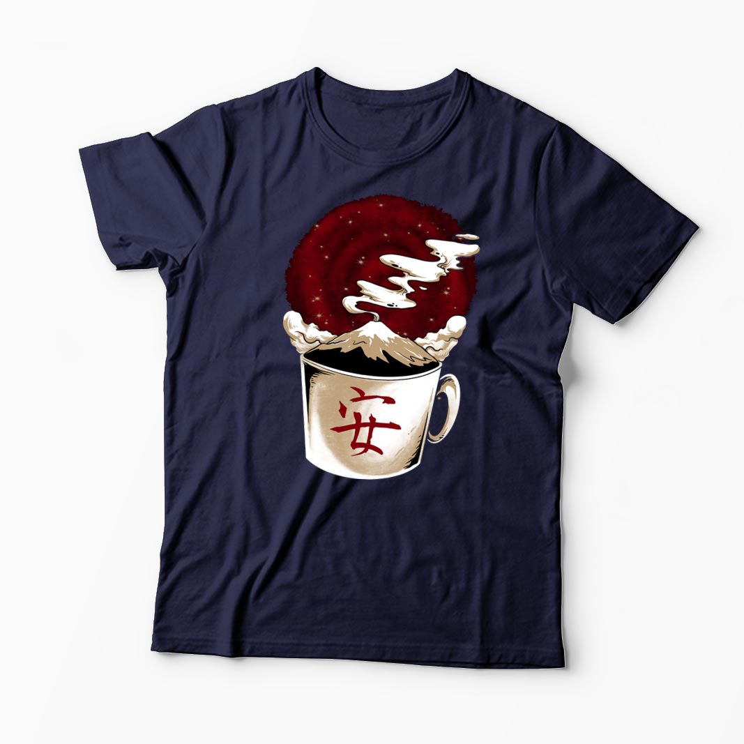 Tricou Cafea - Muntele Fuji - Bărbați-Bleumarin