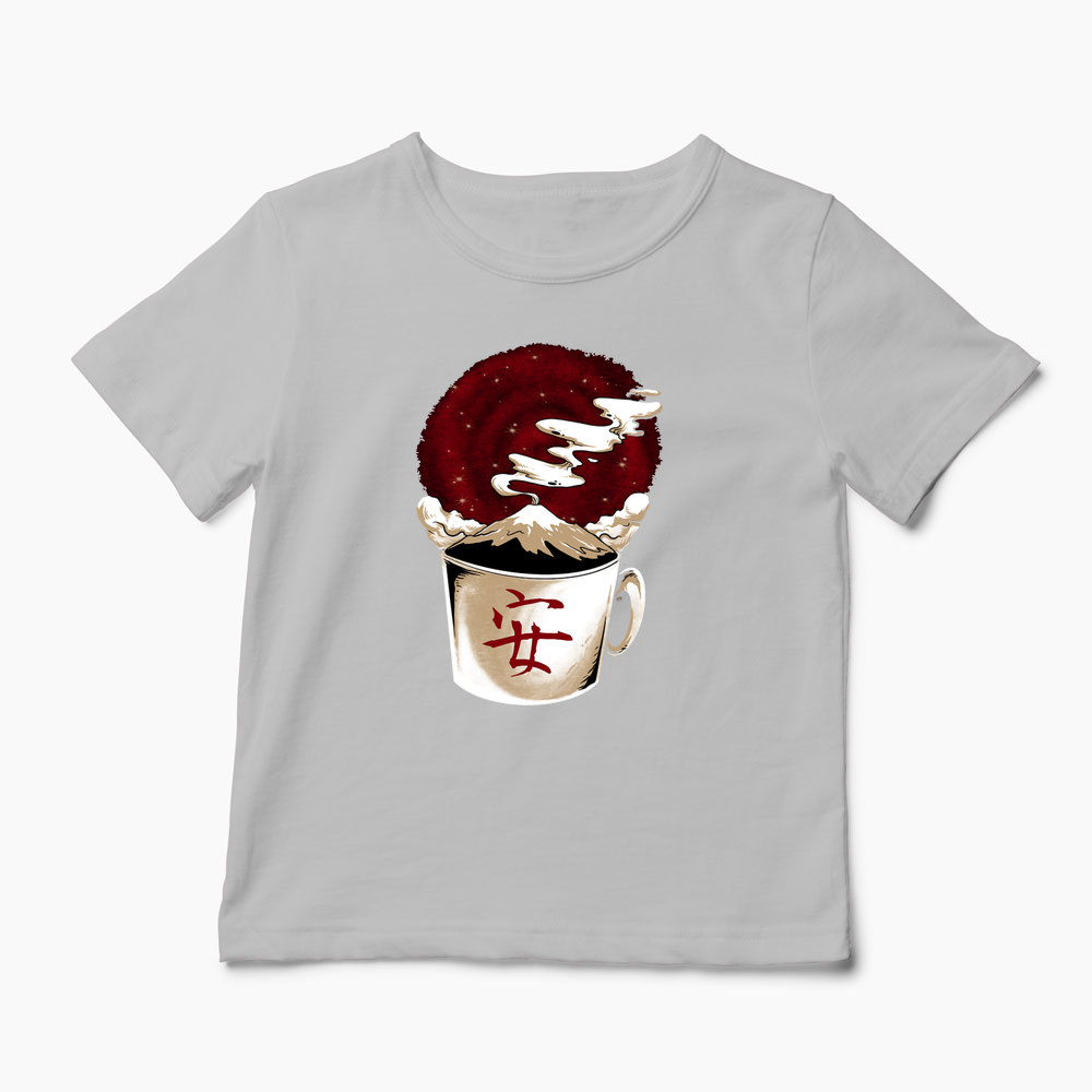 Tricou Cafea - Muntele Fuji - Copii-Gri