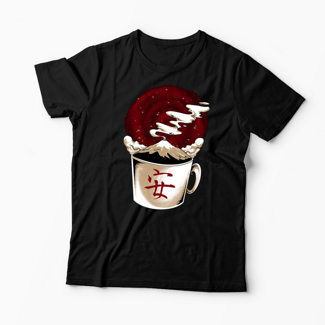Tricou Cafea - Muntele Fuji - Bărbați-Negru