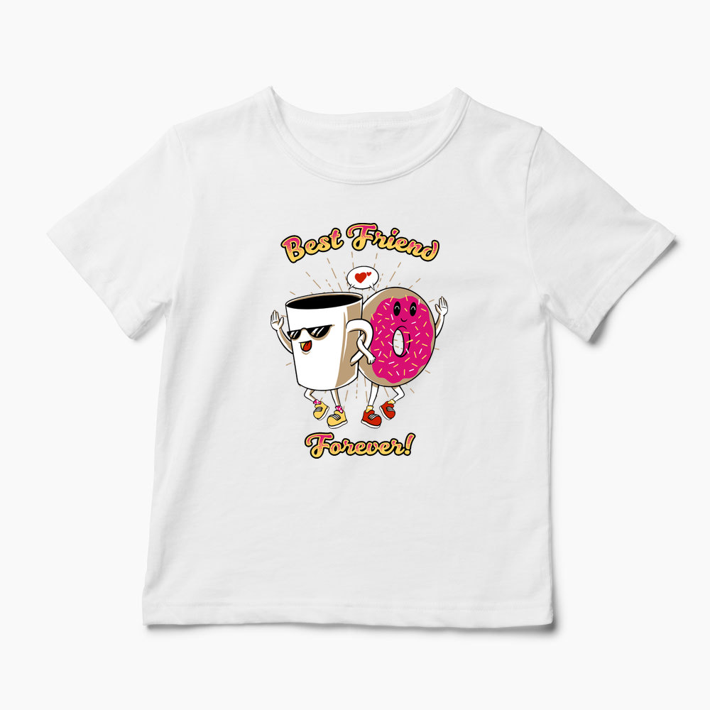 Tricou Cafea și Donut Friends - Copii-Alb