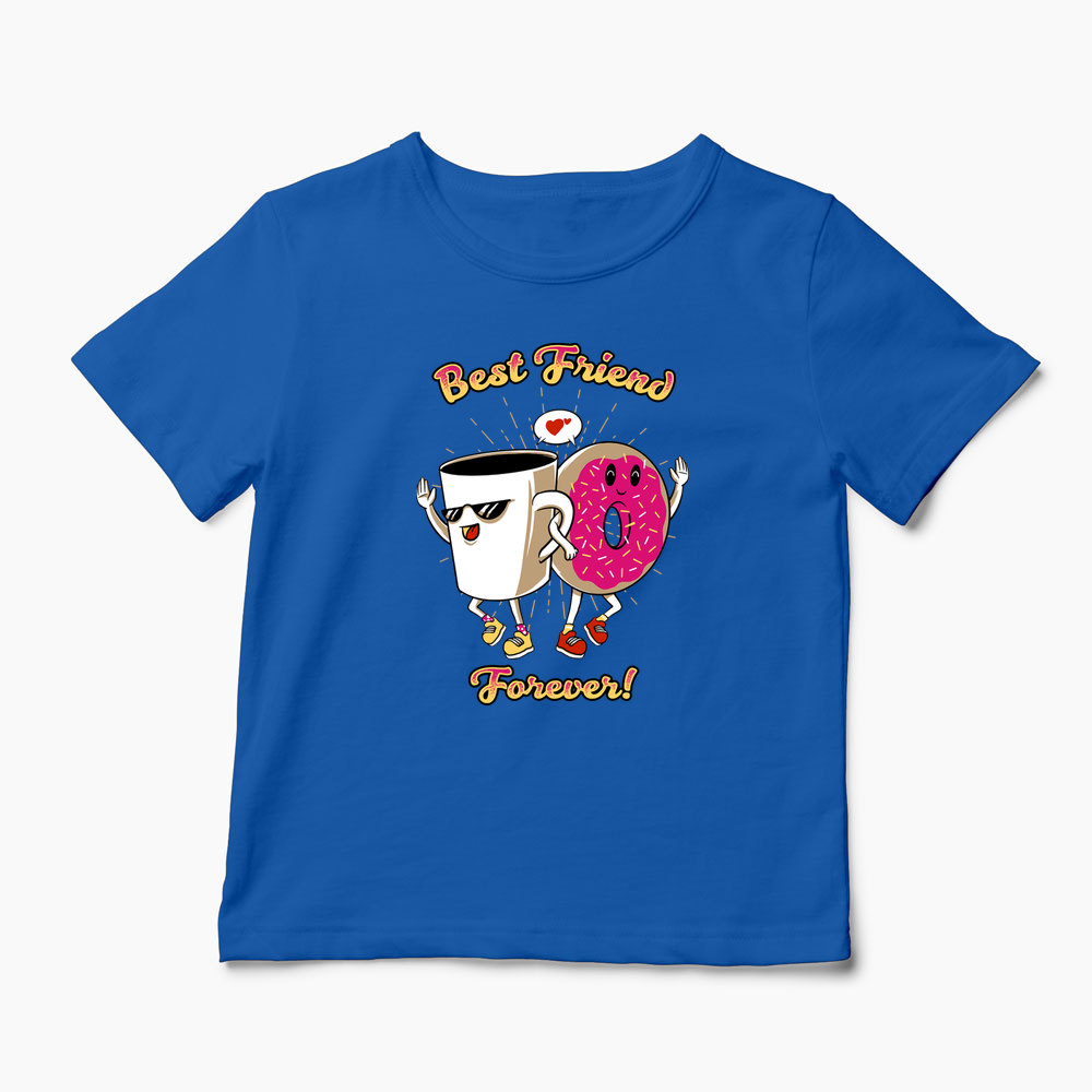 Tricou Cafea și Donut Friends - Copii-Albastru Regal