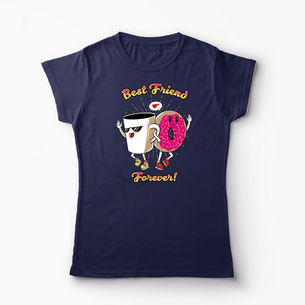 Tricou Cafea și Donut Friends - Femei-Bleumarin