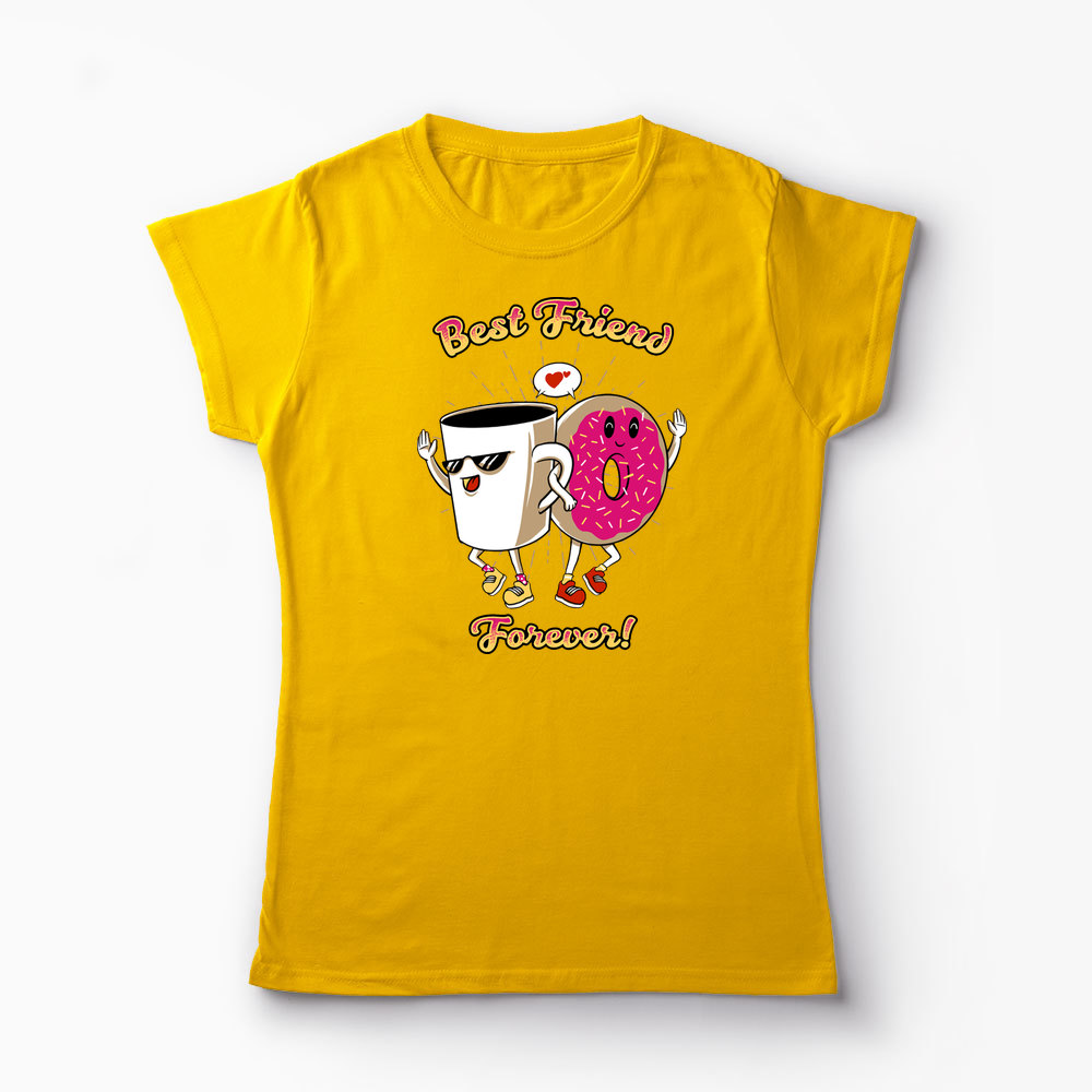 Tricou Cafea și Donut Friends - Femei-Galben