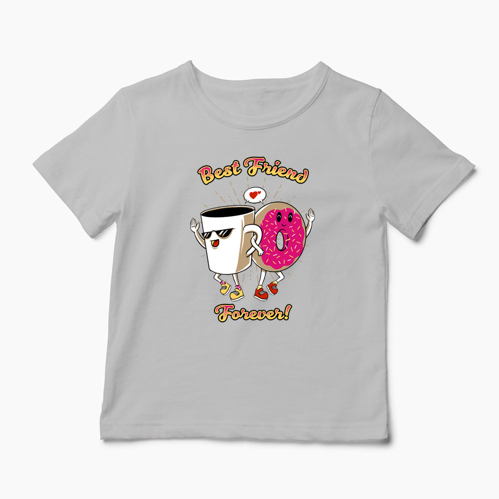 Tricou Cafea și Donut Friends - Copii-Gri