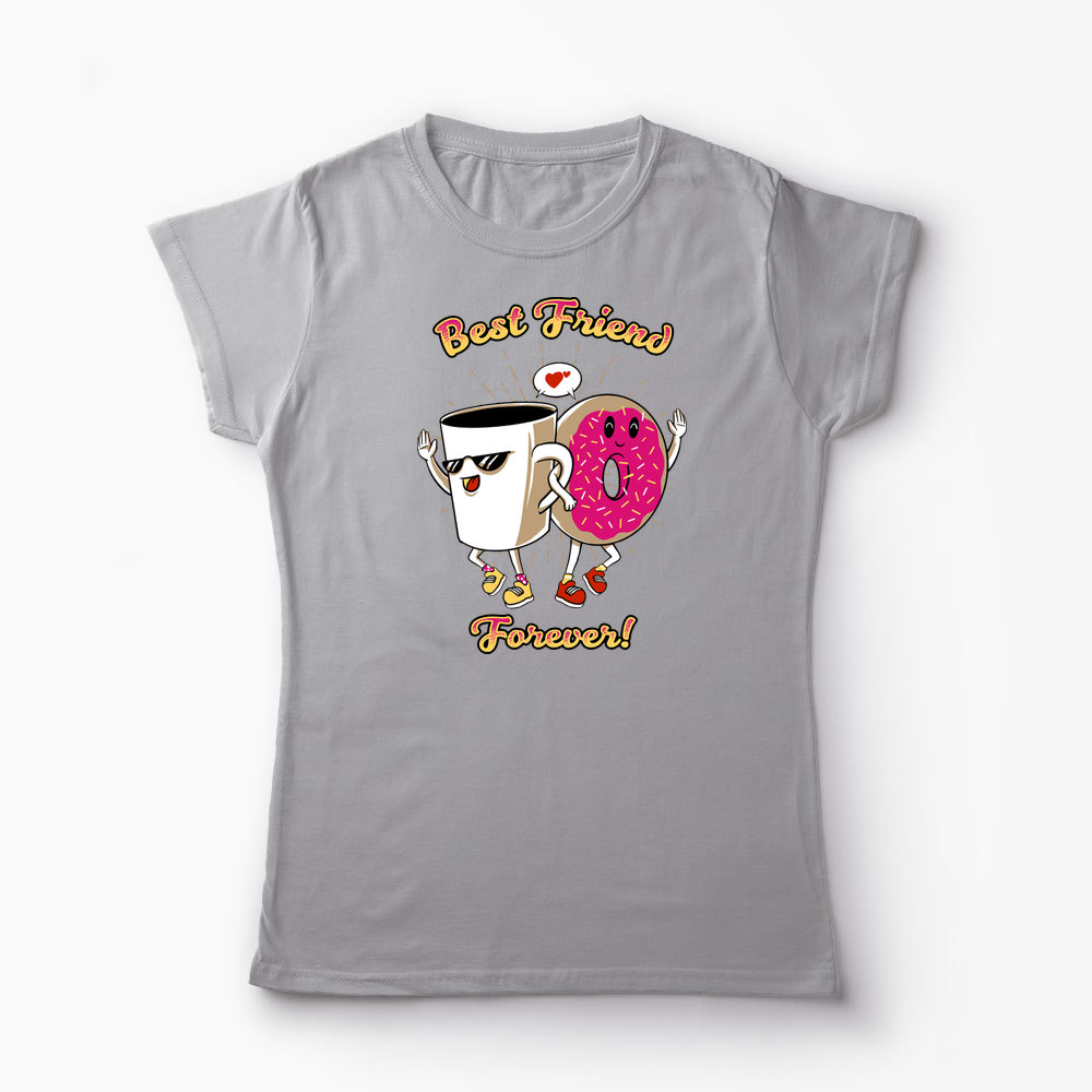 Tricou Cafea și Donut Friends - Femei-Gri